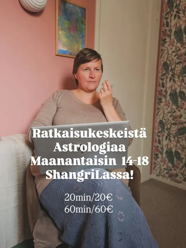 ✨ ASTROLOGIAKLINIKKA MAANANTAISIN SHANGRILASSA ✨Astrologi Riikka Manninen @reflector_astrology pitää astrologiaklinikkaa ShangriLassa maanantaisin klo 14–18.Astrologiaklinikalla voidaan pysähtyä oman elämän äärelle ja tarkastella esimerkiksi henkilökohtaista kasvua, elämän suuntaa, työtä, ihmissuhteita, tulevaisuuden suunnitelmia tai sitä, millaiseksi omannäköistä elämää haluaa rakentaa.Vastaanotoilla on muun muassa sanallistettu elämäntyötä, tehty .skill-tiedostoja tekoälysparrausta varten, puhuttu seuraavan vuoden henkilökohtaisesta kasvusta, etsitty keinoja välttää loppuunpalamista ja rakennettu kestävää suunnitelmaa yritystoiminnan kehittämiseen.Jos mielessäsi pyörii jokin kysymys, muutos tai uusi suunta, astrologiaklinikka tarjoaa tilan pysähtyä sen äärelle. ✨🌿 20 min – 20 €
🌿 60 min – 60 €
🌿 Pidemmät valmennukset alkaen 197 €📍 ShangriLa Holistic Healing, Kaskitie 10, TampereVaraa oma aikasi: https://calendly.com/riikka_manninen/shangrila-monday-readings